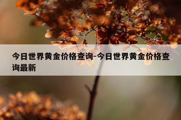 今日世界黄金价格查询-今日世界黄金价格查询最新