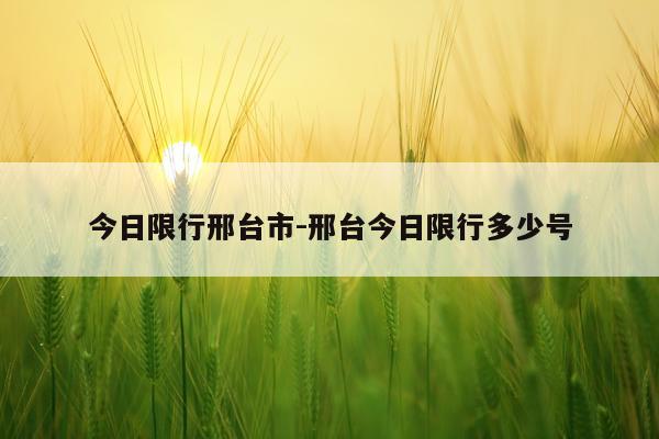 今日限行邢台市-邢台今日限行多少号