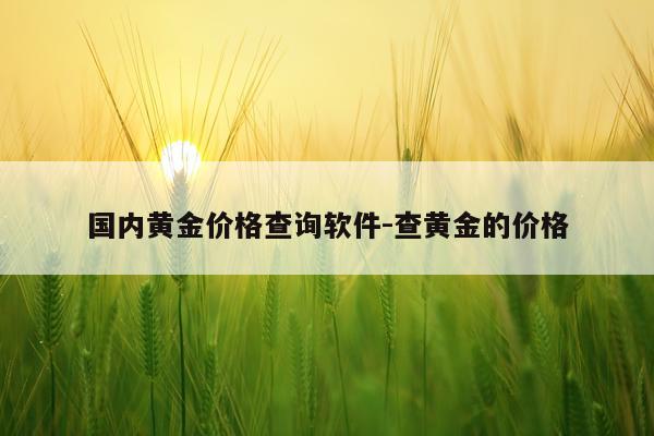 国内黄金价格查询软件-查黄金的价格