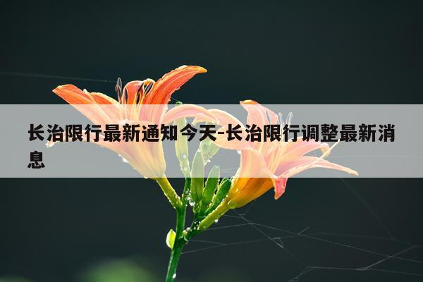 长治限行最新通知今天-长治限行调整最新消息