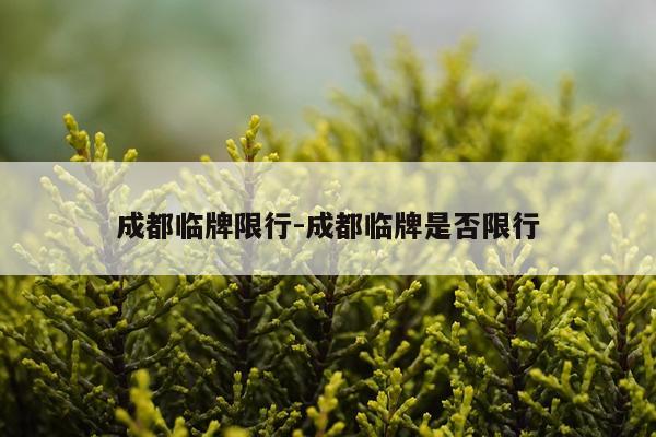成都临牌限行-成都临牌是否限行