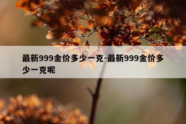 最新999金价多少一克-最新999金价多少一克呢