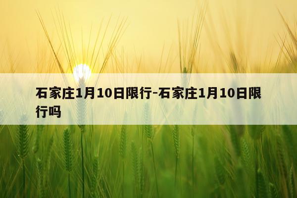 石家庄1月10日限行-石家庄1月10日限行吗