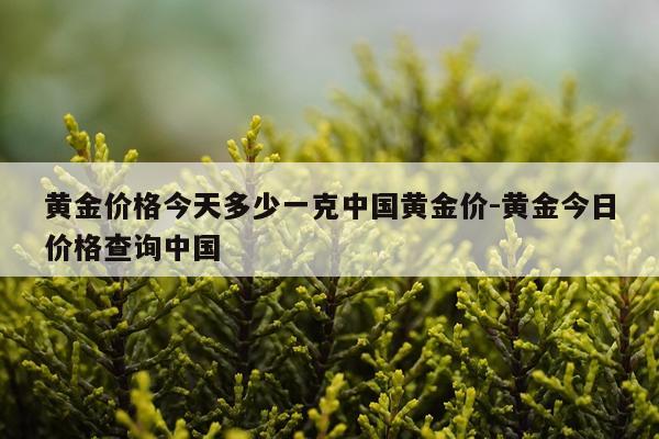 黄金价格今天多少一克中国黄金价-黄金今日价格查询中国