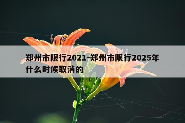 郑州市限行2021-郑州市限行2025年什么时候取消的
