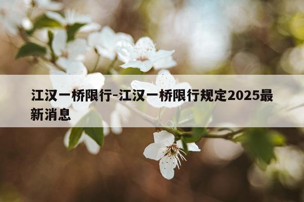 江汉一桥限行-江汉一桥限行规定2025最新消息