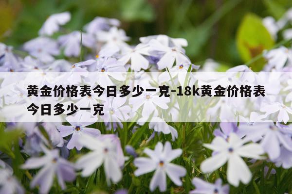 黄金价格表今日多少一克-18k黄金价格表今日多少一克