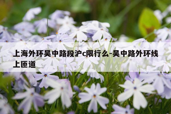 上海外环吴中路段沪c限行么-吴中路外环线上匝道