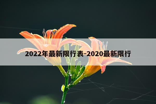 2022年最新限行表-2020最新限行