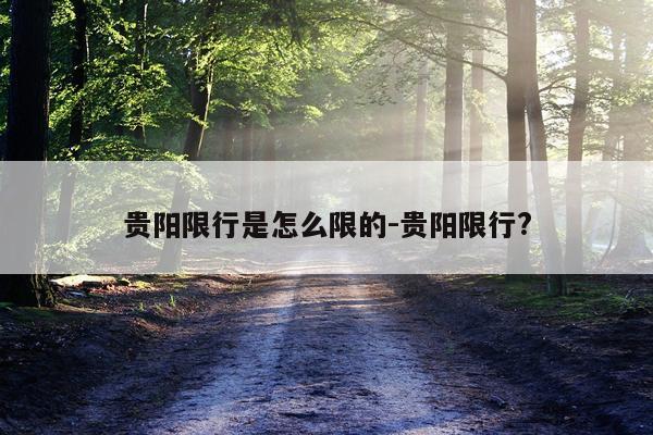 贵阳限行是怎么限的-贵阳限行?