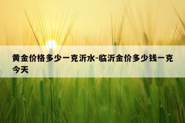 黄金价格多少一克沂水-临沂金价多少钱一克今天
