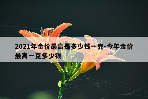 2021年金价最高是多少钱一克-今年金价最高一克多少钱