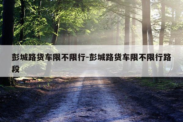 彭城路货车限不限行-彭城路货车限不限行路段
