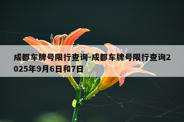 成都车牌号限行查询-成都车牌号限行查询2025年9月6日和7日
