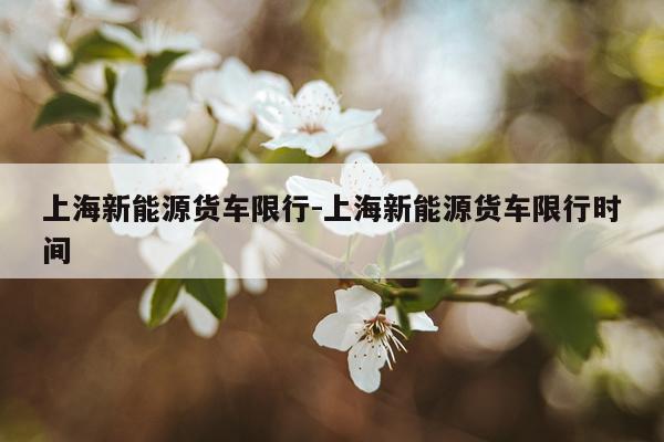 上海新能源货车限行-上海新能源货车限行时间