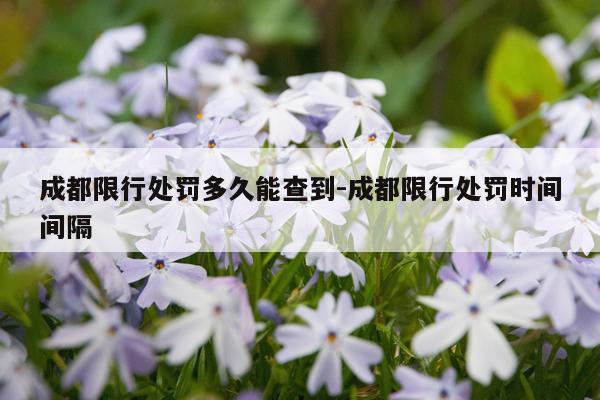 成都限行处罚多久能查到-成都限行处罚时间间隔