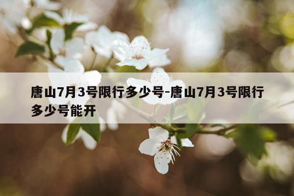 唐山7月3号限行多少号-唐山7月3号限行多少号能开