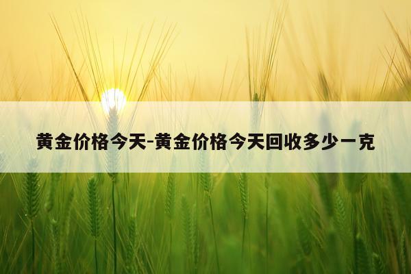 黄金价格今天-黄金价格今天回收多少一克