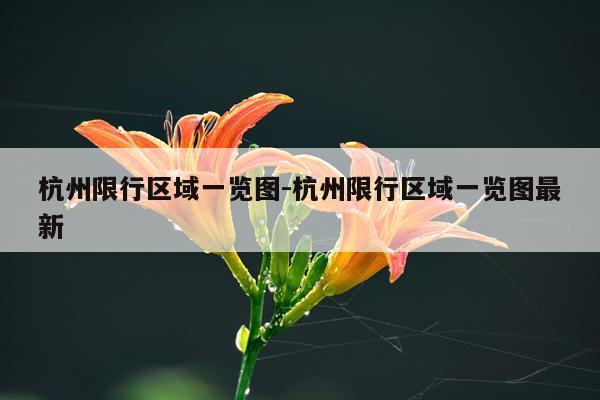 杭州限行区域一览图-杭州限行区域一览图最新