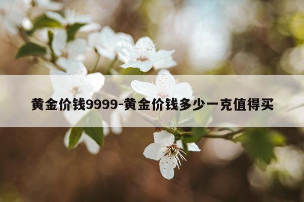 黄金价钱9999-黄金价钱多少一克值得买