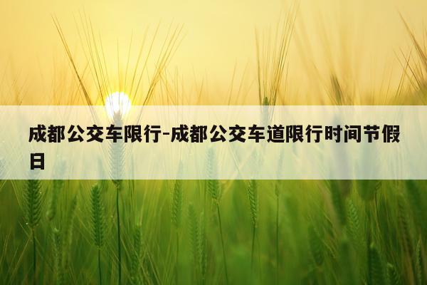 成都公交车限行-成都公交车道限行时间节假日