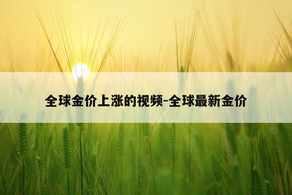 全球金价上涨的视频-全球最新金价