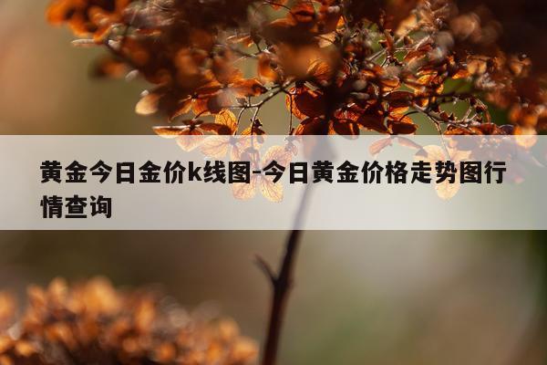黄金今日金价k线图-今日黄金价格走势图行情查询