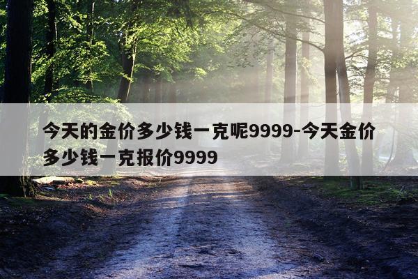 今天的金价多少钱一克呢9999-今天金价多少钱一克报价9999