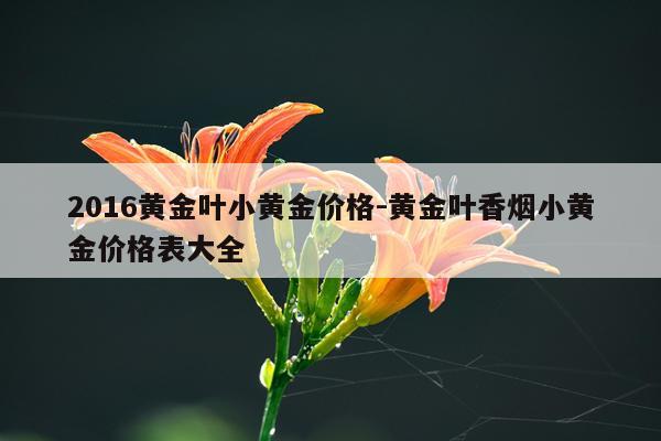 2016黄金叶小黄金价格-黄金叶香烟小黄金价格表大全