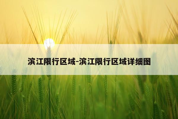 滨江限行区域-滨江限行区域详细图