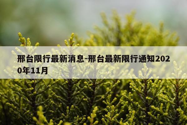 邢台限行最新消息-邢台最新限行通知2020年11月