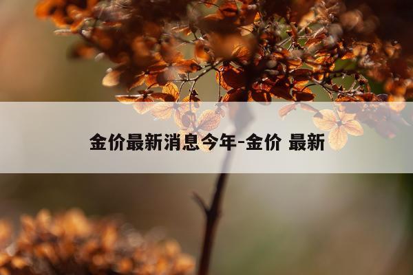 金价最新消息今年-金价 最新
