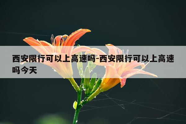 西安限行可以上高速吗-西安限行可以上高速吗今天
