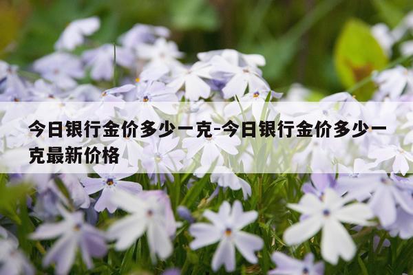 今日银行金价多少一克-今日银行金价多少一克最新价格