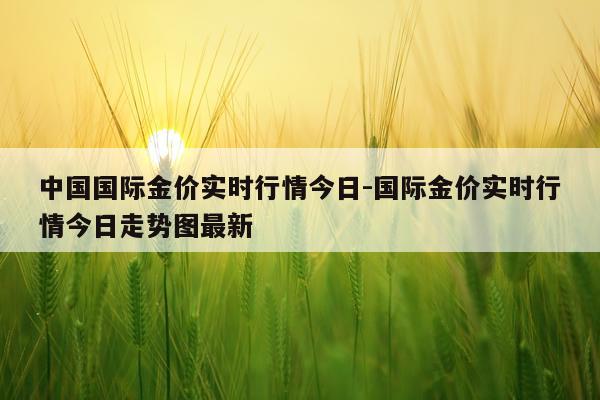 中国国际金价实时行情今日-国际金价实时行情今日走势图最新