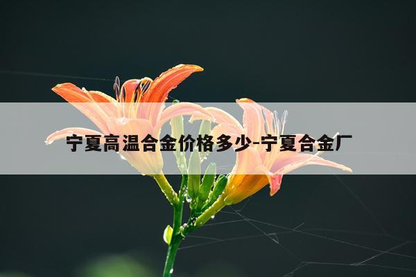 宁夏高温合金价格多少-宁夏合金厂