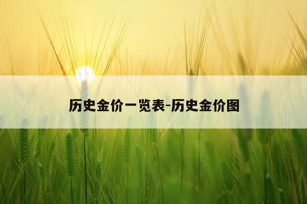 历史金价一览表-历史金价图