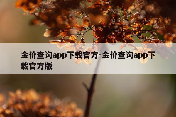 金价查询app下载官方-金价查询app下载官方版