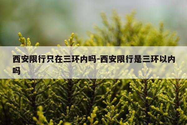 西安限行只在三环内吗-西安限行是三环以内吗