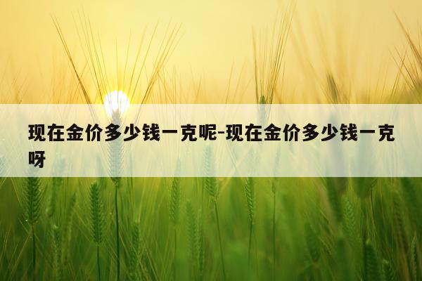 现在金价多少钱一克呢-现在金价多少钱一克呀