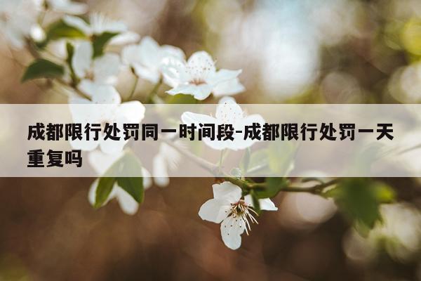 成都限行处罚同一时间段-成都限行处罚一天重复吗