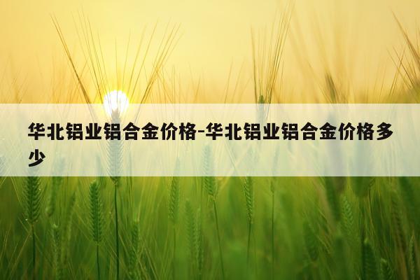 华北铝业铝合金价格-华北铝业铝合金价格多少