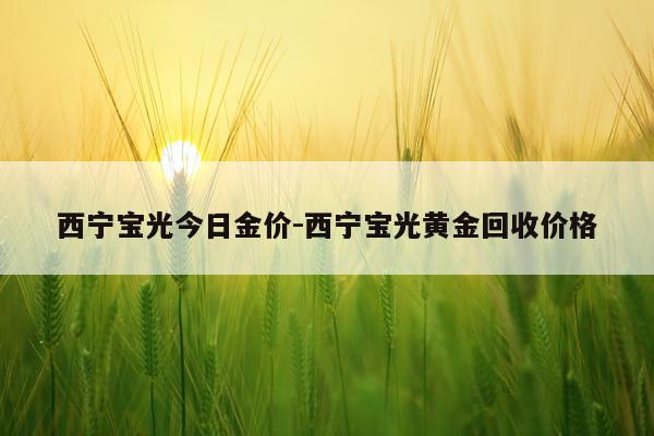 西宁宝光今日金价-西宁宝光黄金回收价格