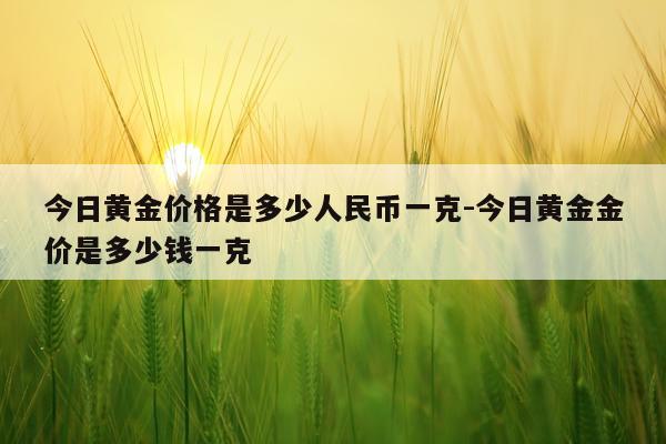 今日黄金价格是多少人民币一克-今日黄金金价是多少钱一克