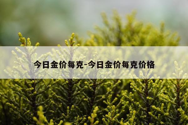 今日金价每克-今日金价每克价格