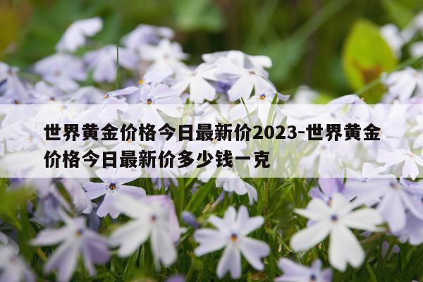 世界黄金价格今日最新价2023-世界黄金价格今日最新价多少钱一克