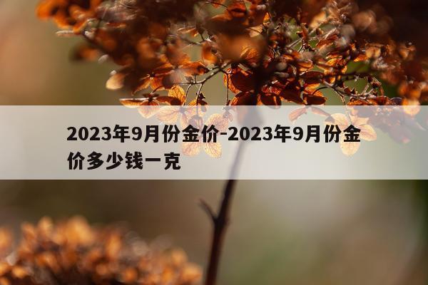 2023年9月份金价-2023年9月份金价多少钱一克