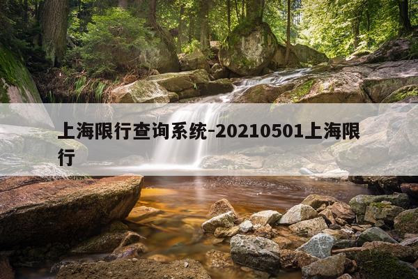 上海限行查询系统-20210501上海限行