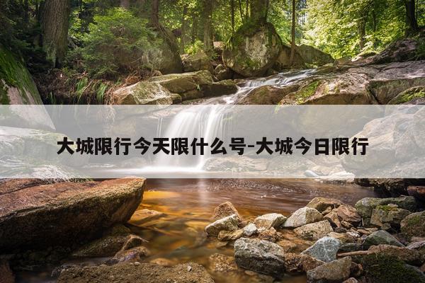 大城限行今天限什么号-大城今日限行