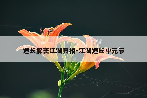 道长解密江湖真相-江湖道长中元节